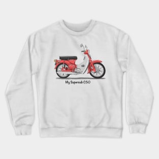 Drawing of Retro Motorcycle Honda Cub C50 Crewneck Sweatshirt